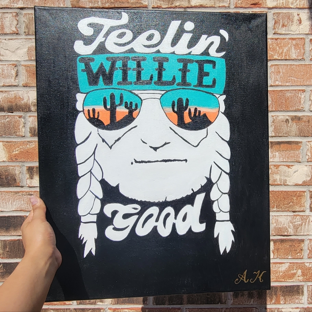Willie nelson acrylic painting
